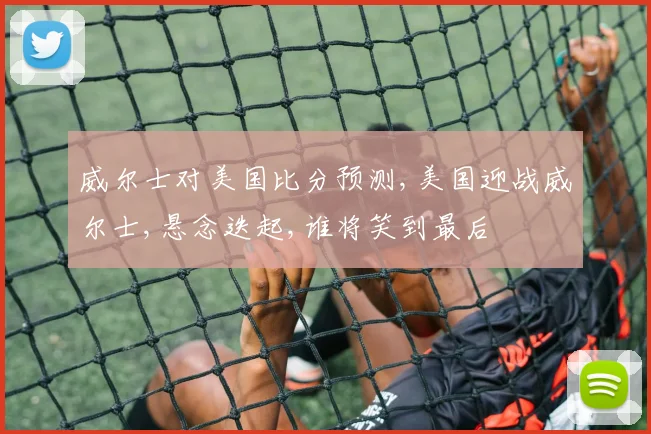 威尔士对美国比分预测,美国迎战威尔士,悬念迭起,谁将笑到最后